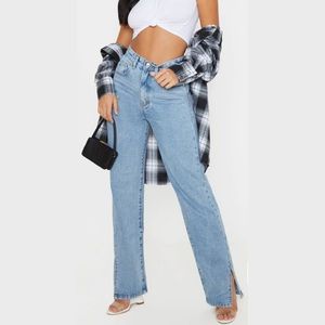 High Waist Split Hem Jeans